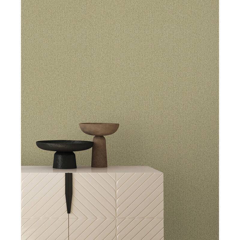 York Wallcoverings Tailored Chevron Green Wallpaper