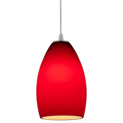 Access Lighting Champagne 1 Light LED Pendant - 5" Wide with Red Glass