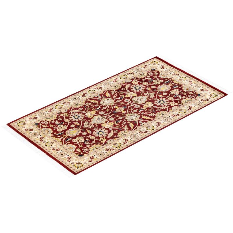 Overton Handknotted Wool Traditional Oriental Red Area Rug - 3' x 5'