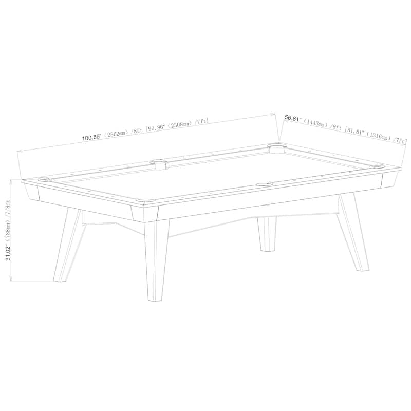 Modulite Slate Pool Table 7ft W/ Dining Top