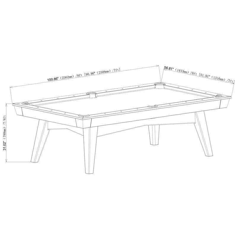 Modulite Slate Pool Table 8ft W/ Dining Top