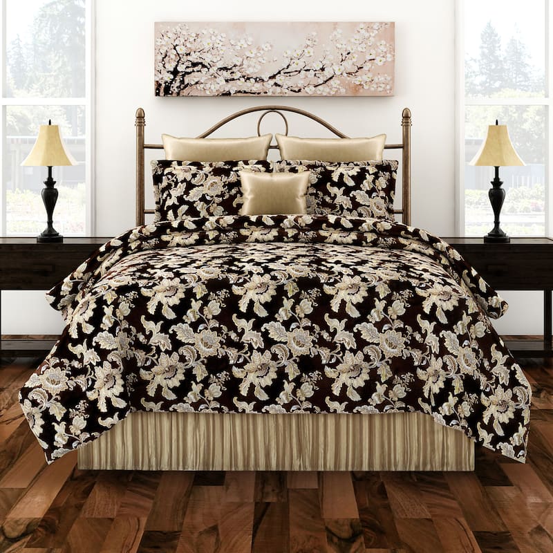 Josephine chocolate floral comforter set