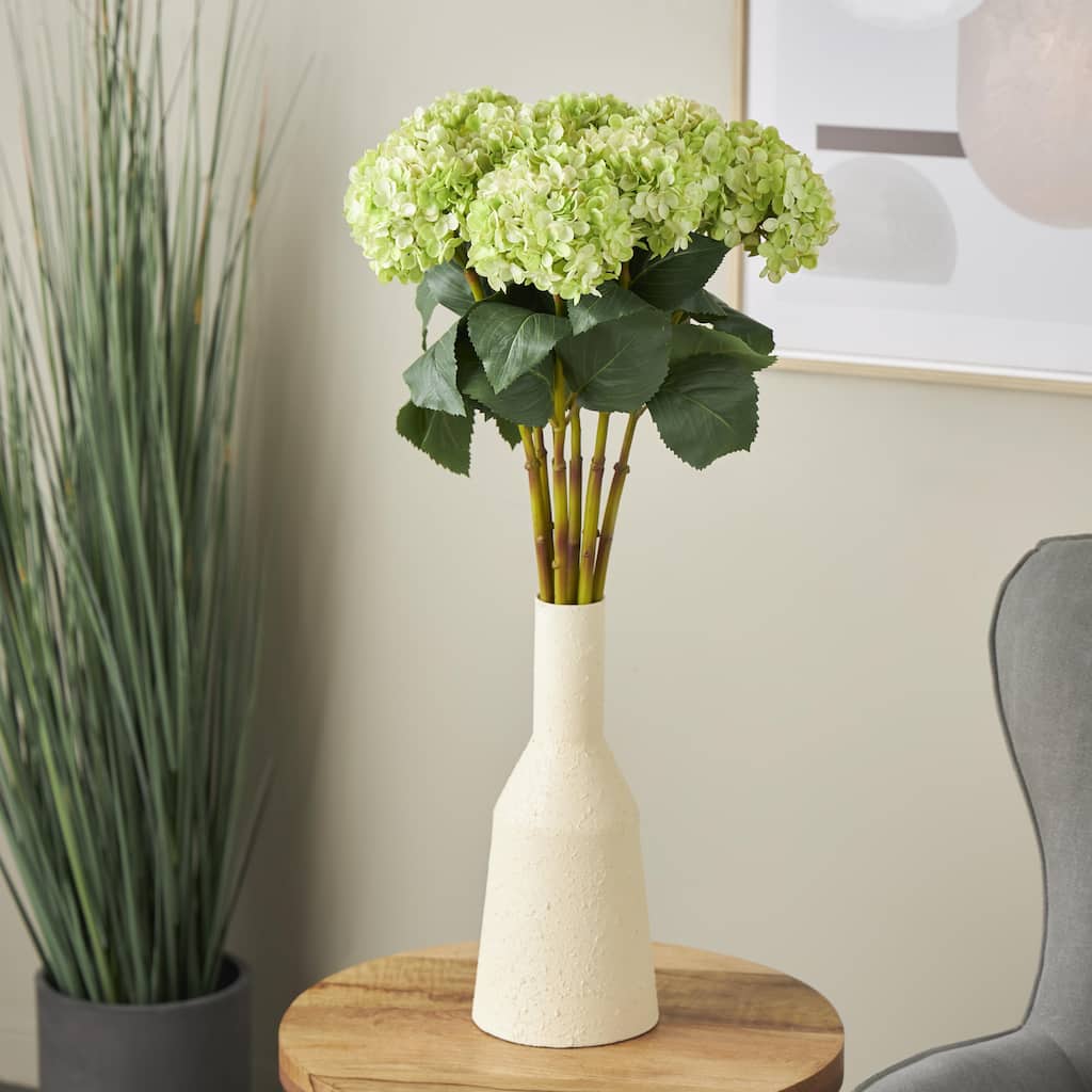 Green Faux Foliage Tall Hydrangea Artificial Flower Stem (Set of 8)