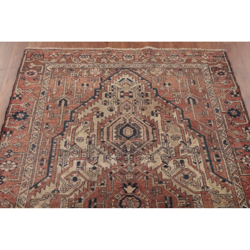 Geometric Bakhtiari Persian Antique Area Rug Wool Carpet - 4'1"x 6'6"