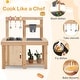 preview thumbnail 6 of 7, 3-Piece Outdoor Kitchen Set Mud Kitchen with Separate BBQ Grill and Pizza Oven-Natural - Multi