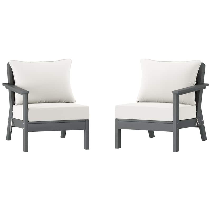 Polytrends Birchwood All Weather HDPE Outdoor Patio Deep Seating Gray Loveseat (2-Piece)