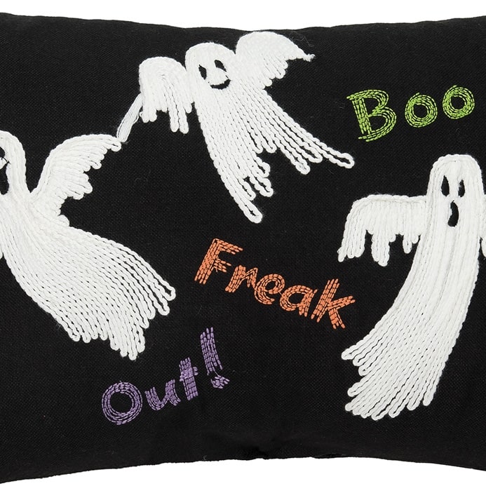 13" x 20" Boo Ghosts Embellished Halloween Throw Pillow