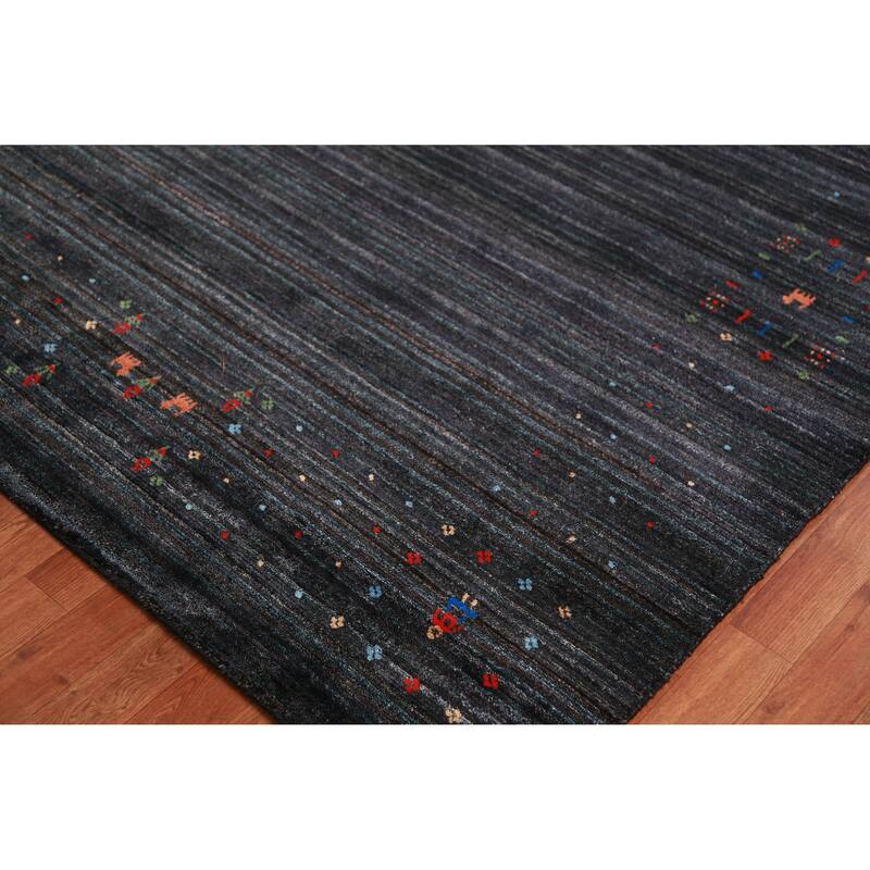 Gabbeh Indian Area Rug Handmade Bedroom Silk Carpet - 7'9" x 9'11"