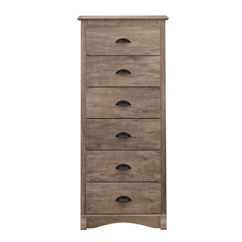 Prepac Salt Spring Tall 6 Drawer Chest - Drifted Gray