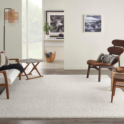 Nourison Shangri-La Solid Modern Plush Shag Area Rug