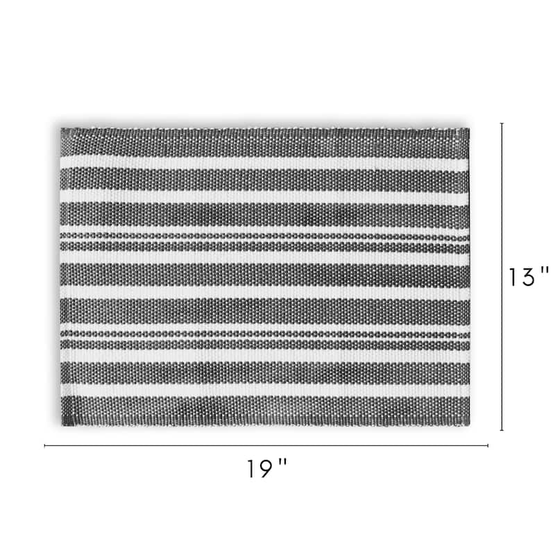 Fabstyles Broadway Set of 4 Stripe Cotton Placemats - 13x19
