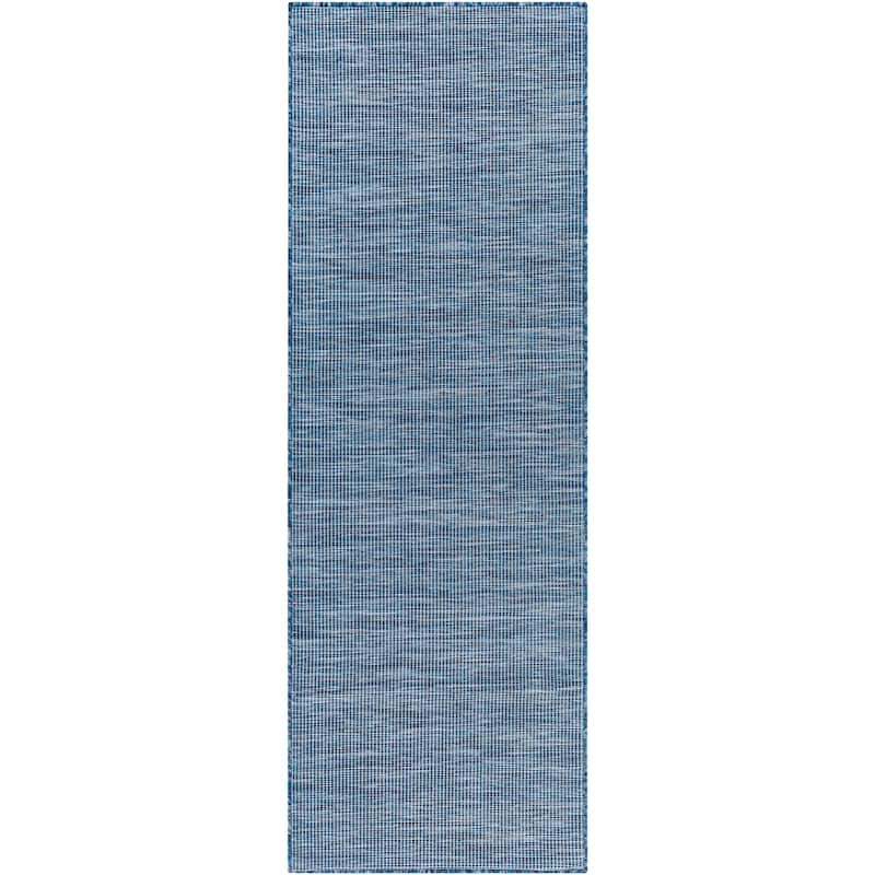 Artistic Weavers Rowena Indoor / Outdoor Heathered Area Rug - 2'6" x 7'3" Runner - Dark Blue