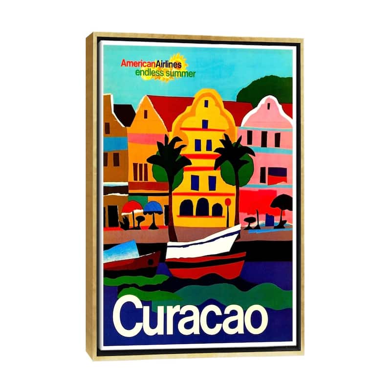 iCanvas "Curacao" by Unknown Artist Framed Canvas Print - Gold - 26x18