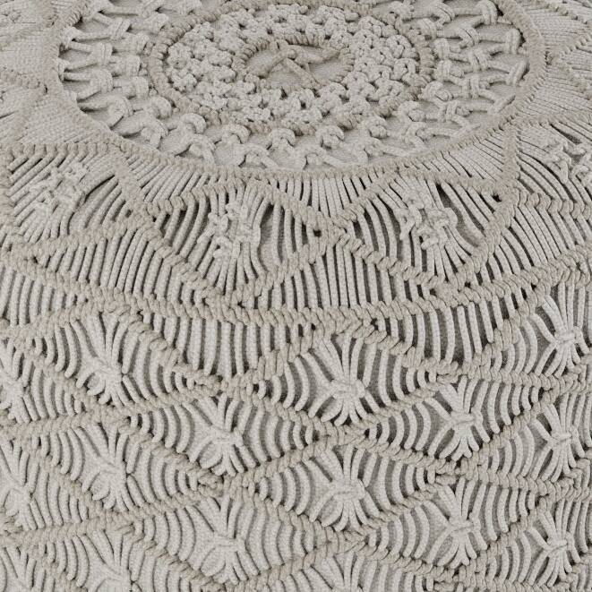 WYNDENHALL Emile Round Macrame Pouf