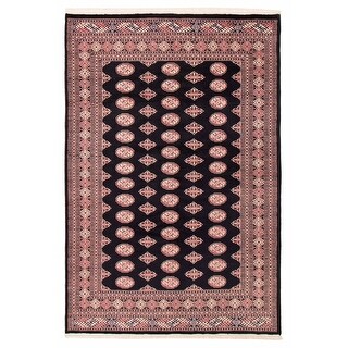 ECARPETGALLERY Hand-knotted Finest Peshawar Bokhara Black Wool Rug - 5 ...