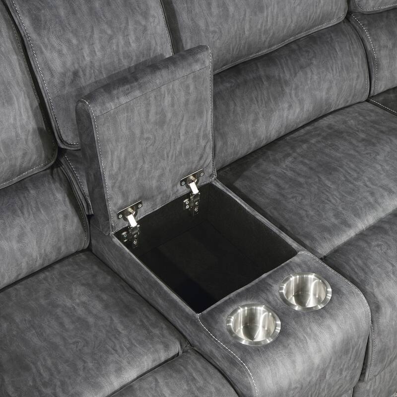 Ruth Microfiber Manual Reclining Sectional Sofa