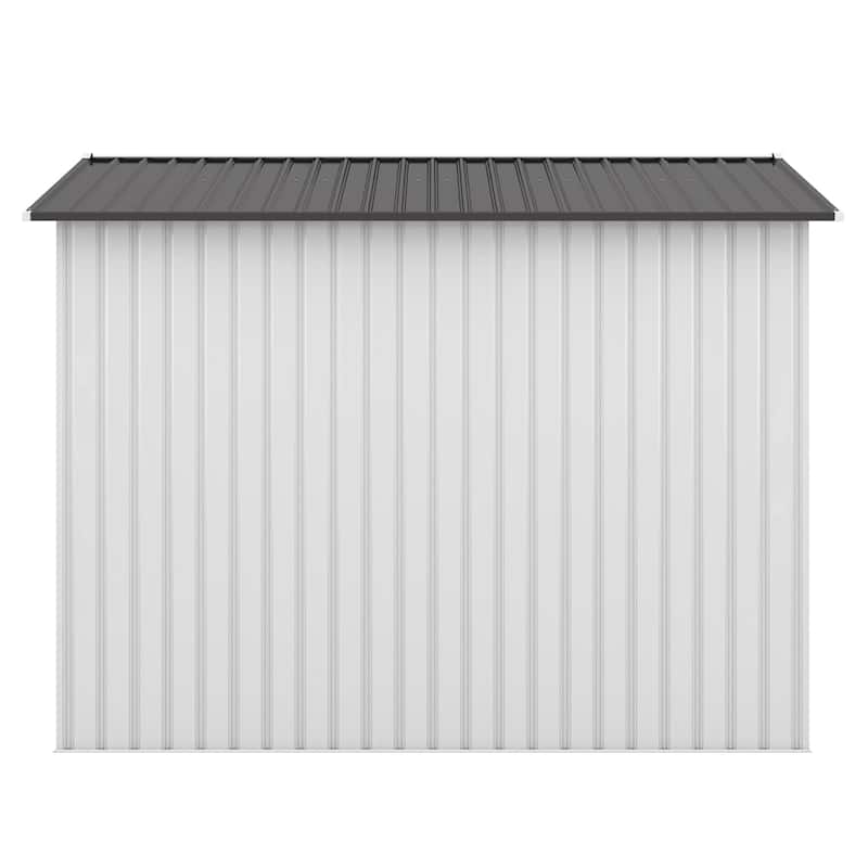 8' x 8' Outdoor Storage Metal Garden Shed with Double Sliding Doors