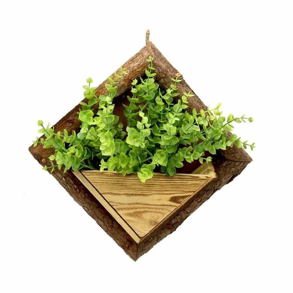 Shop Mecai Wooden Hanging Wall Decor For Plants Artificial