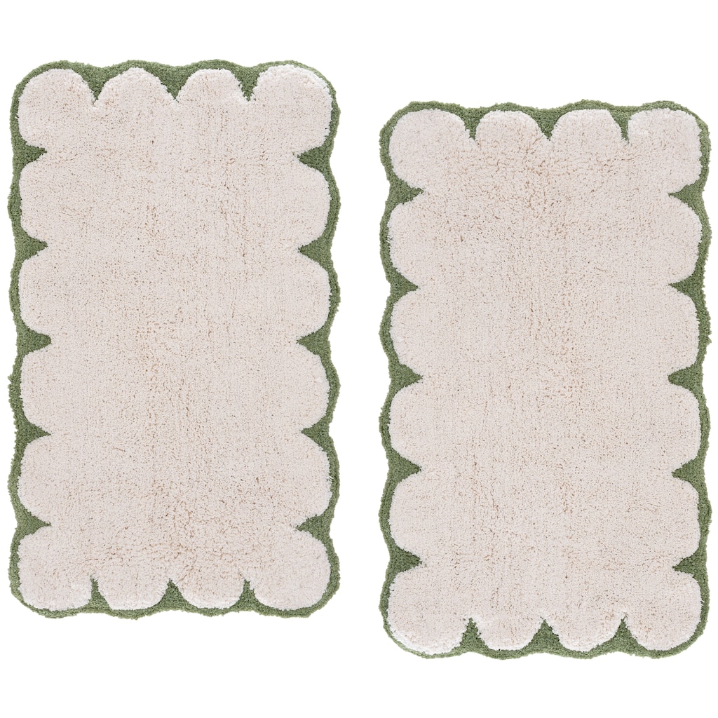 SAFAVIEH Home Tully Scalloped Boarder Bathmat (Set of 2)