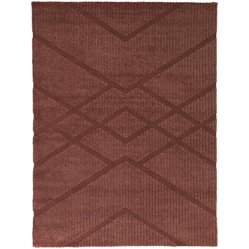 Beckett Modern Geometric Area Rug - 7'10" x 10' - Wine