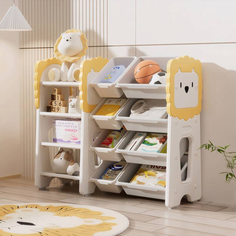 4-Tier Kids Bookshelf and Toy Storage,Nursery