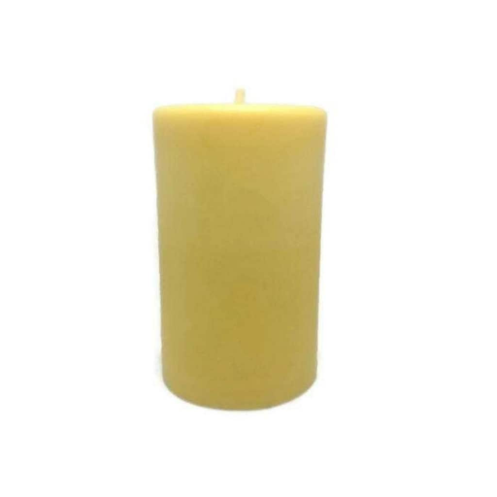 3" Golden Yellow Honey Beeswax Handmade Pillar Candle