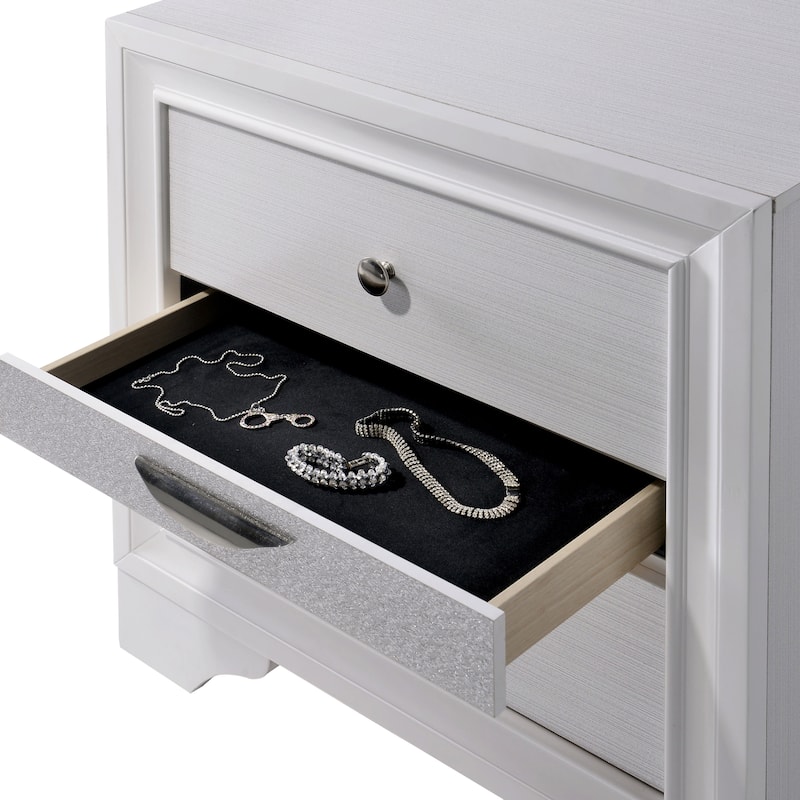 Relo Contemporary Solid Wood 3-Drawer Nightstand by Furniture of America