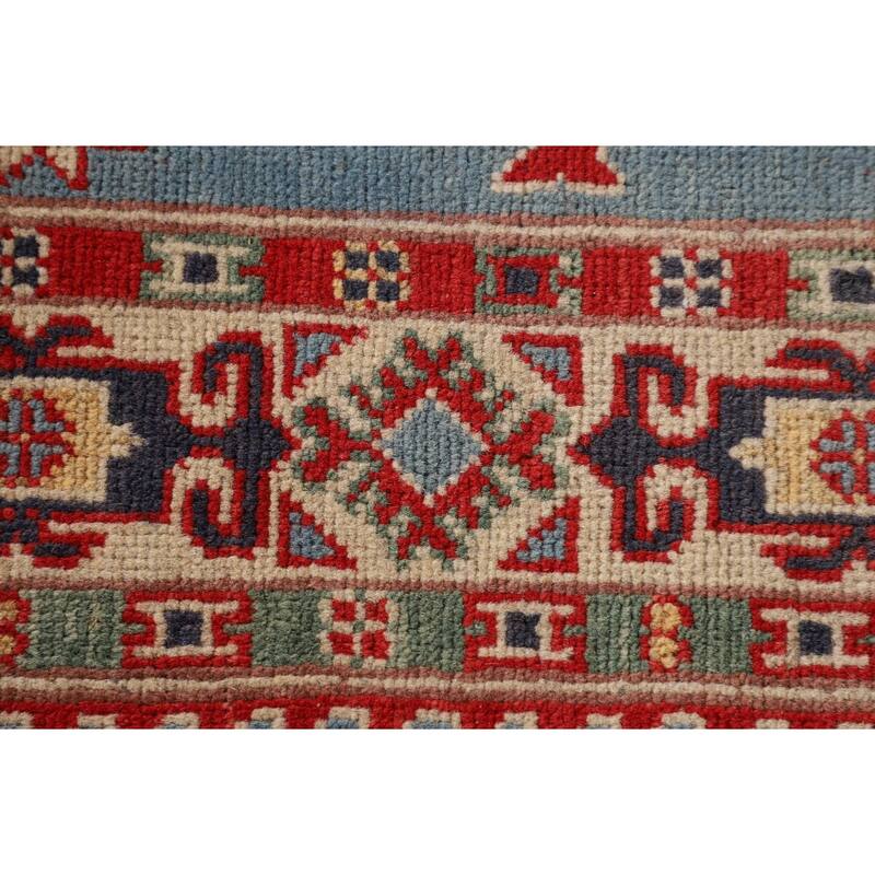 Light Blue Kazak Accent Rug Hand-Knotted Wool Carpet - 3'0"x 5'1"