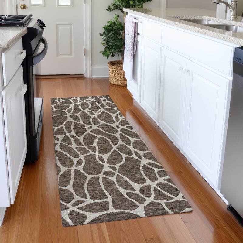 Premium Washable Super Soft Contemporary Ellie Mayfield Rug - Fudge - 2'3" x 7'6"