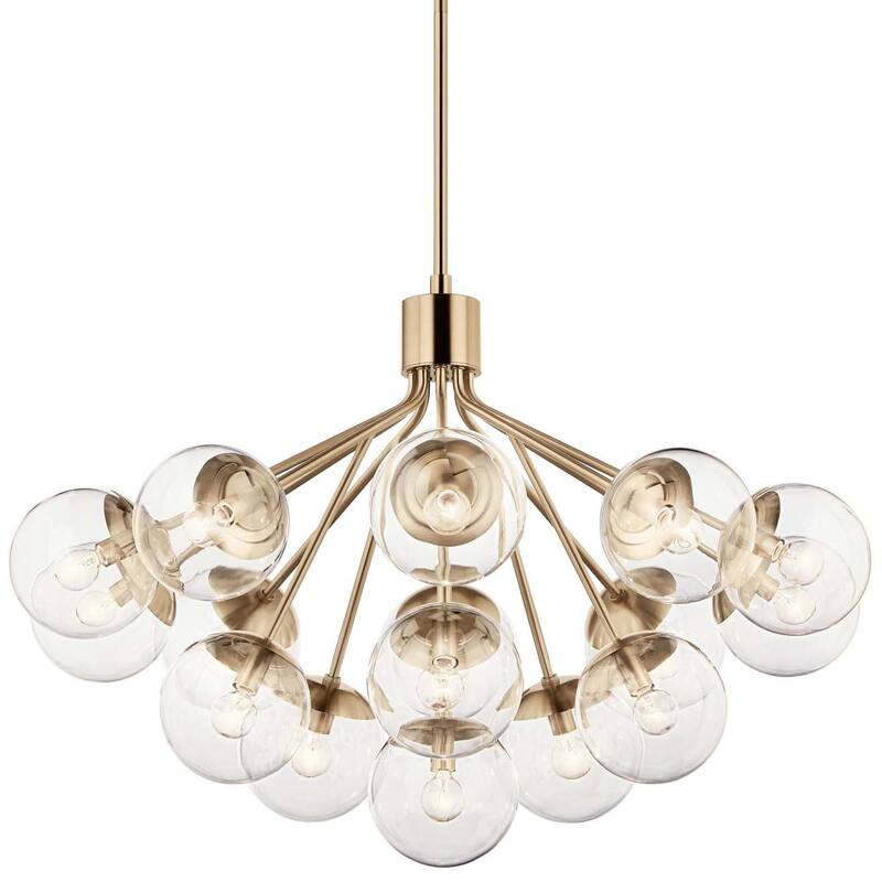 Kichler 52702CLR Silvarious 16 Light 38" Wide Chandelier with Clear - Champagne Bronze