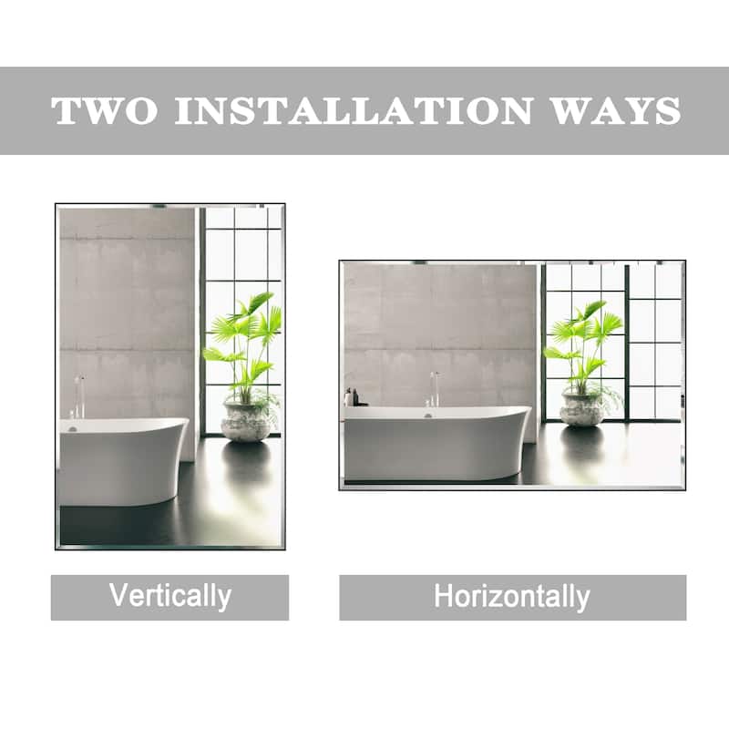 Rectangle Metal Framed Beveled Edge Bathroom Vanity Mirror
