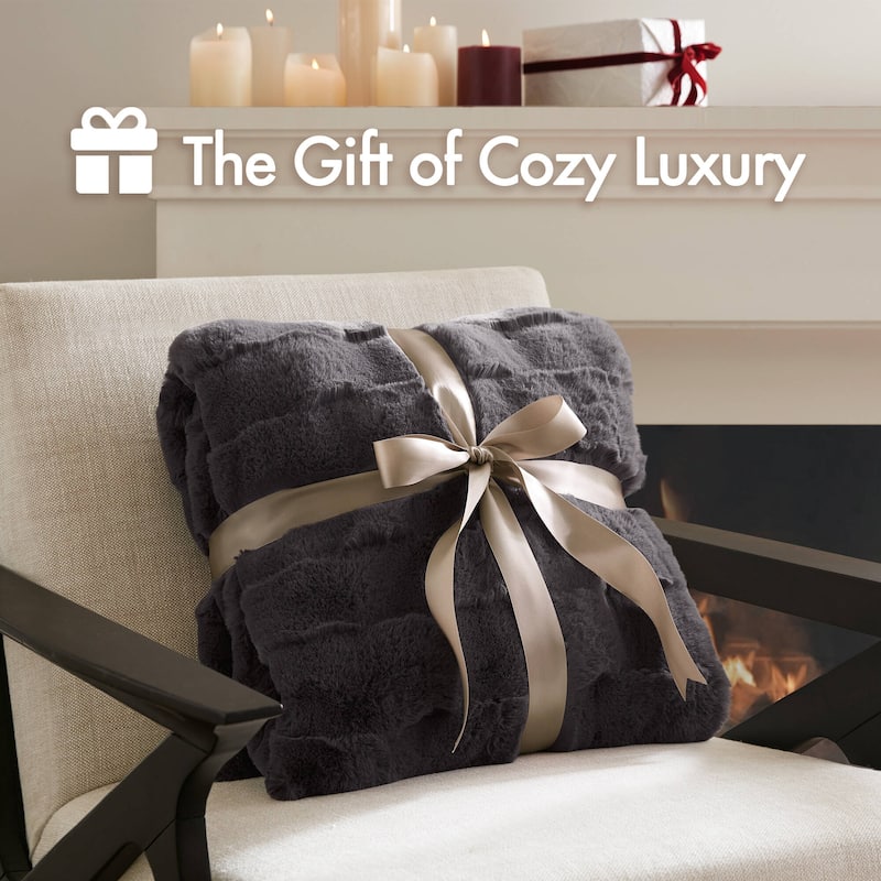 Madison Park Camille Faux Fur Throw