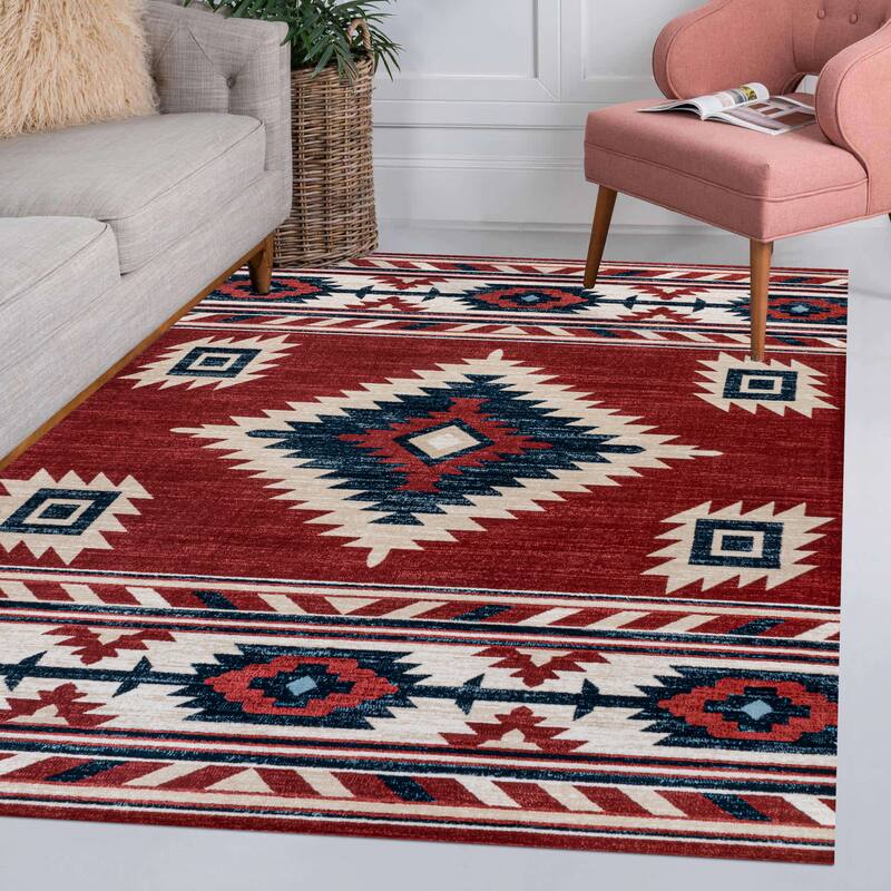 JONATHAN Y Konya High-Low Two-Tone Monstera Leaf Area Rug