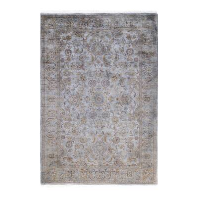 Fine Vibrance One-of-a-Kind Handmade Area Rug - Gray, 4' 2" x 6' 2" - 4' 2" x 6' 2"