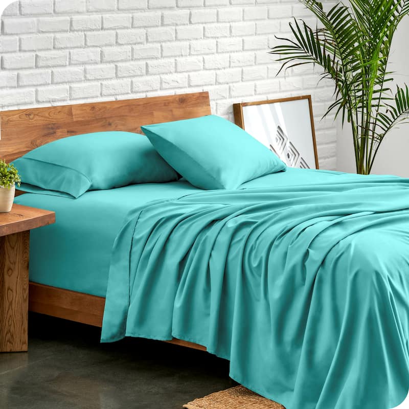 Bare Home Double Brushed Deep Pocket Sheet Set - Split King - Turquoise