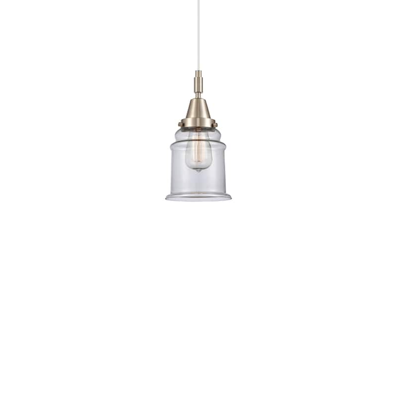 Innovations Lighting 447-1P-12-6 Canton Pendant Canton 6" Wide Mini - Brushed Satin Nickel / Clear