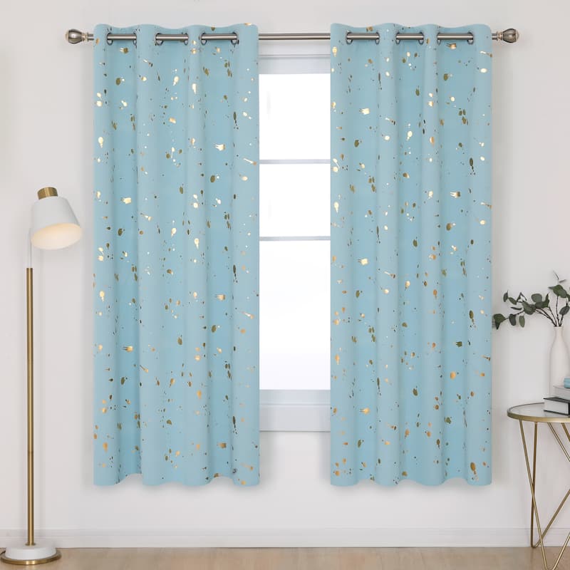 Deconovo Gold Spot Curtain Panel Pair (2 Panel)