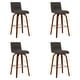 preview thumbnail 40 of 120, Skara Swivel Bar Stool, Upholstered Bar Height Chair with Bentwood Frame Set of 4 - Gray Faux Leather & Walnut
