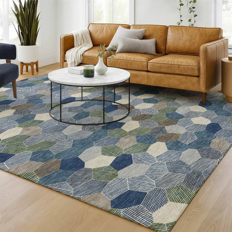 Machine Washable Indoor/ Outdoor Modern Loyd Chantille Rug