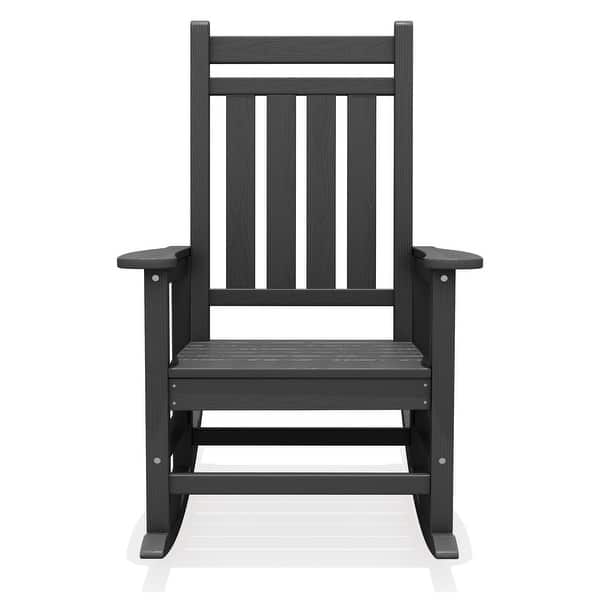 Modern High-Back Rocking Adirondack Chair All Weather - Grey