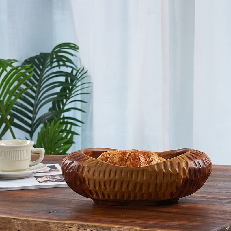 Home Soft Things Royal Round Bowl Big wooden bowl Fruit Storage