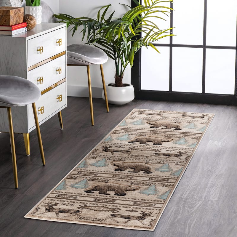 Wild Life Collection Beige/Cream Area Rug