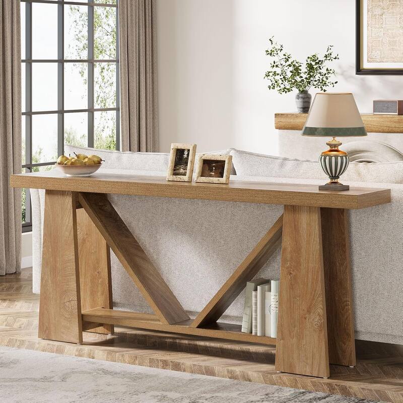 70.9" Extra Long Farmhouse Console Table for Living Room