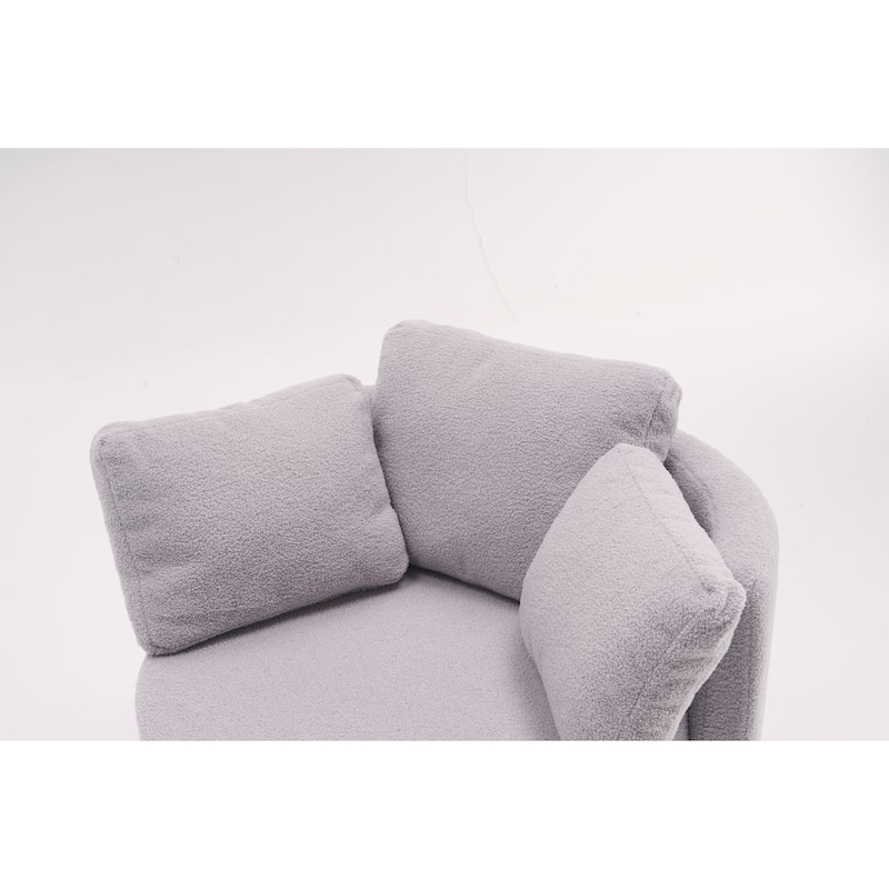 Light Gray 31.5" Swivel Barrel Chair with Storage