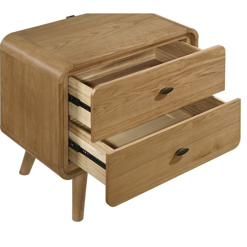 Winston Light Ash 2-drawer Nightstand Bedside Table