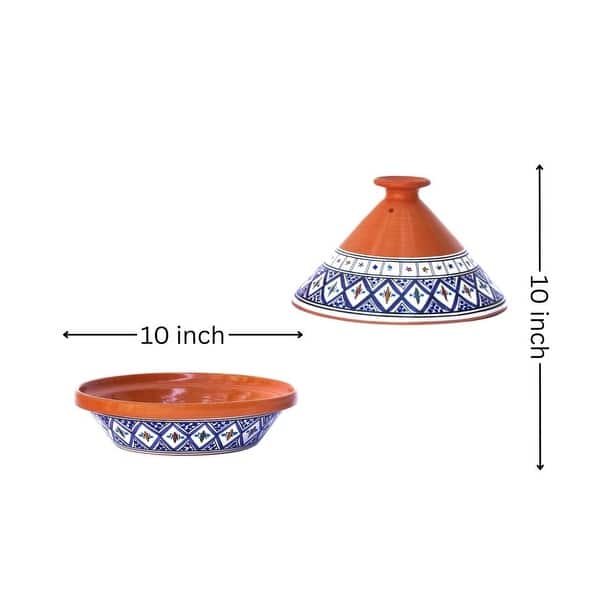 dimension image slide 0 of 3, Kamsah Bohemian Supreme Medium Tagine - Handcrafted Ceramic Pot