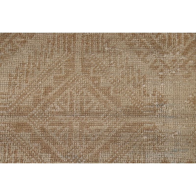 Gold Beige Geometric Balouch Persian Area Rug Handmade Wool Carpet - 3'8" x 6'6"
