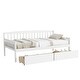 preview thumbnail 25 of 25, Kids Daybed Wood Sofa Bed with Pull-out Storage Drawers Twin Size Platform Storage Bed with Headboard Footboard Guardrails