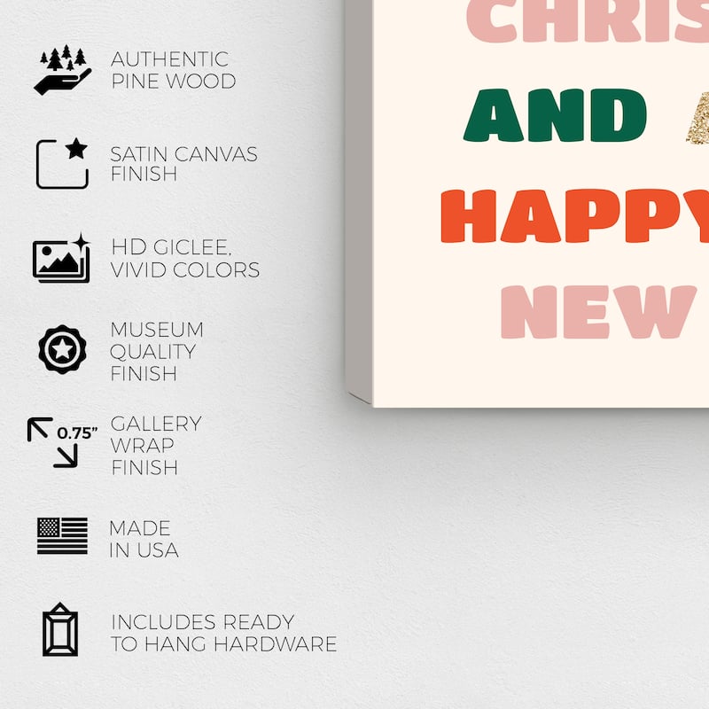 Wynwood Studio Canvas Holiday and Seasonal My Wish for You Glitter Gold Modern & Contemporary Wall Art Canvas Print