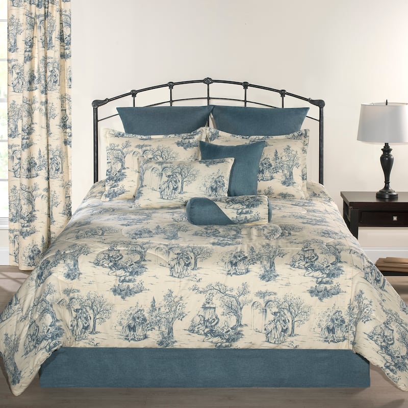 Provence Blue Toile quilt set